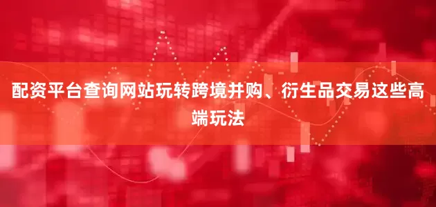 配资平台查询网站玩转跨境并购、衍生品交易这些高端玩法
